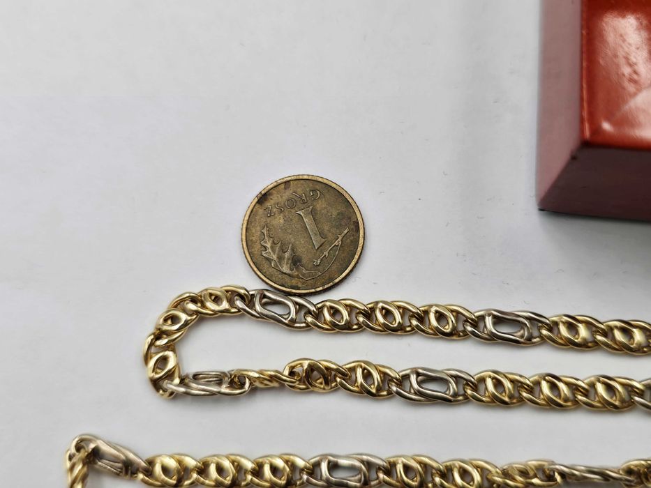 Złoty łańcuszek Unikat splot hybrydowy UNISEX pr.585 |PLUS Lombard