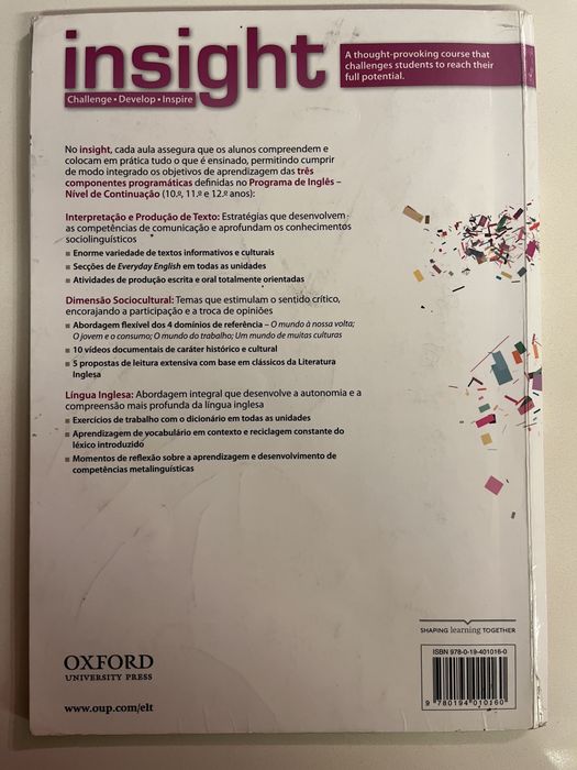 Insight - 11° ano - livro de Inglês + Livro de exercícios