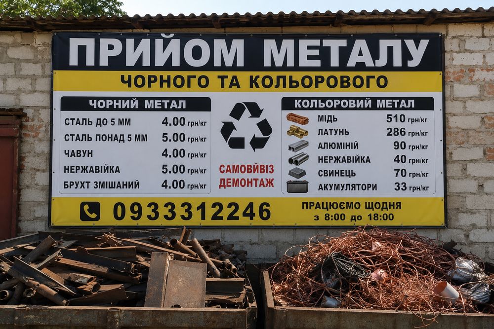 Вивіз металу, здати металобрухт ДОРОГО! Київ / Прием черного и цветного метала Киев / Медь, латунь, алюминий, Акамуляторы, свинец, диски алюминий