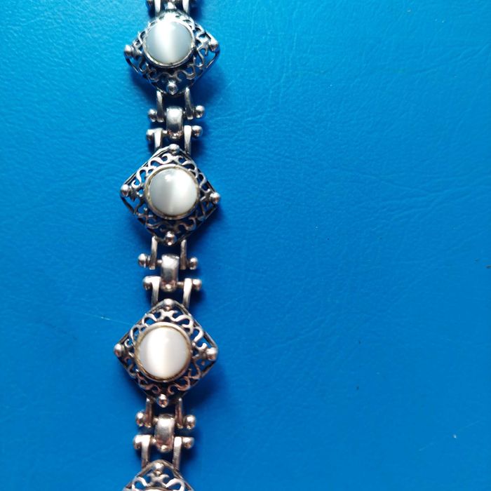 Bransoletka srebrna z oczkami