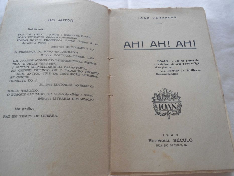 Ah! Ah! Ah! por João Verdades (1944)