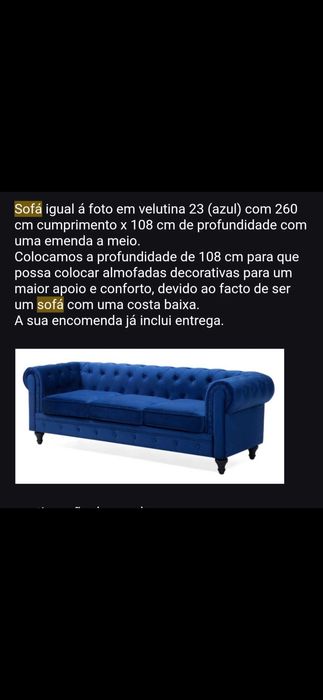 Sofa azul com pouco uso.