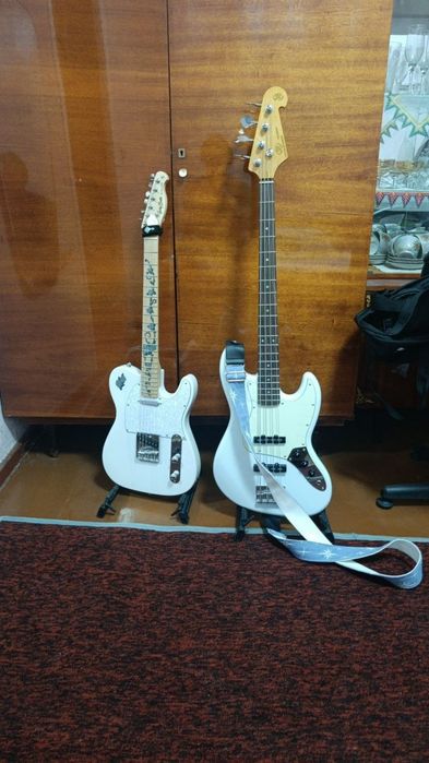 Електрогітара Harley Benton telecaster + J-Bass SX Olympic White