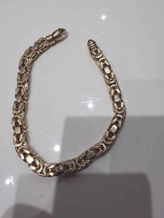 Złota bransoletka próby 585 wzór królewski Nowa