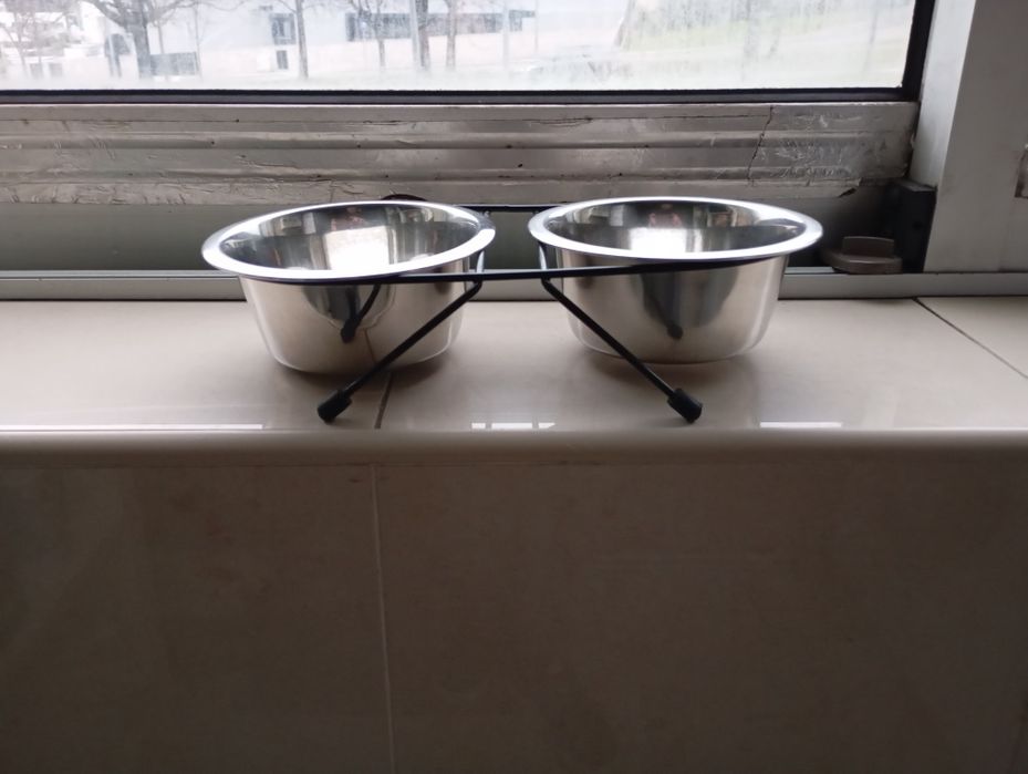 Taças inox comida gato