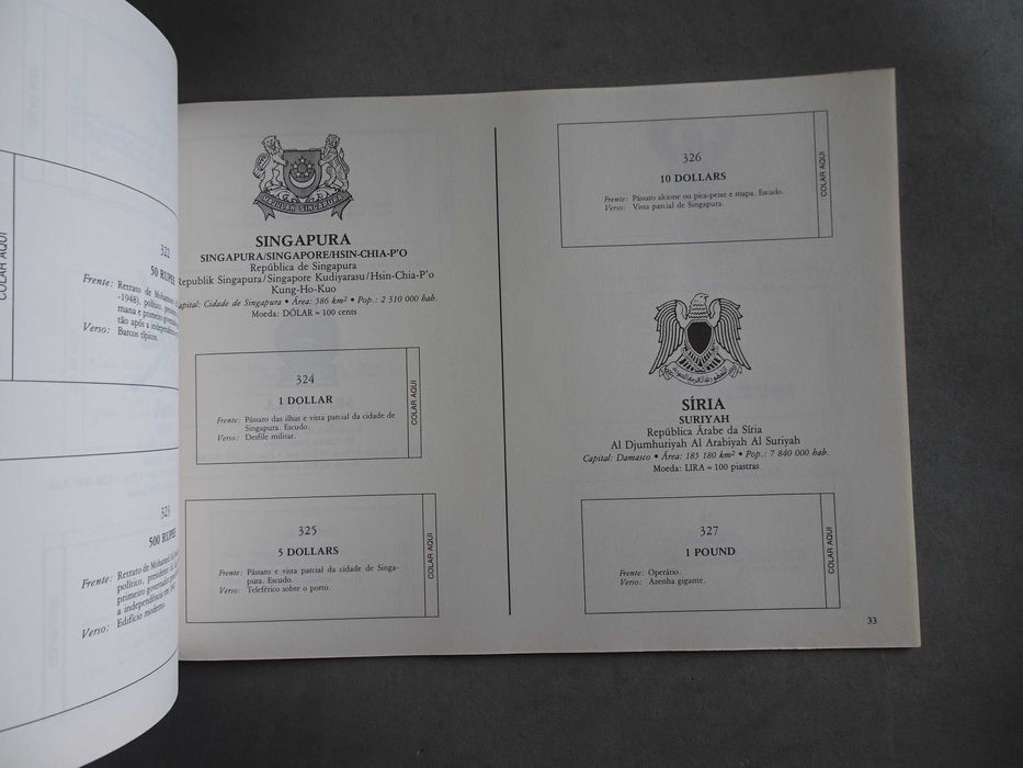 Caderneta de cromos vazia Notas de todo o mundo - Volume II - Ásia ..