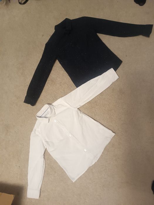 Zestaw 2 koszul Reserved 122 128 biała granatowa