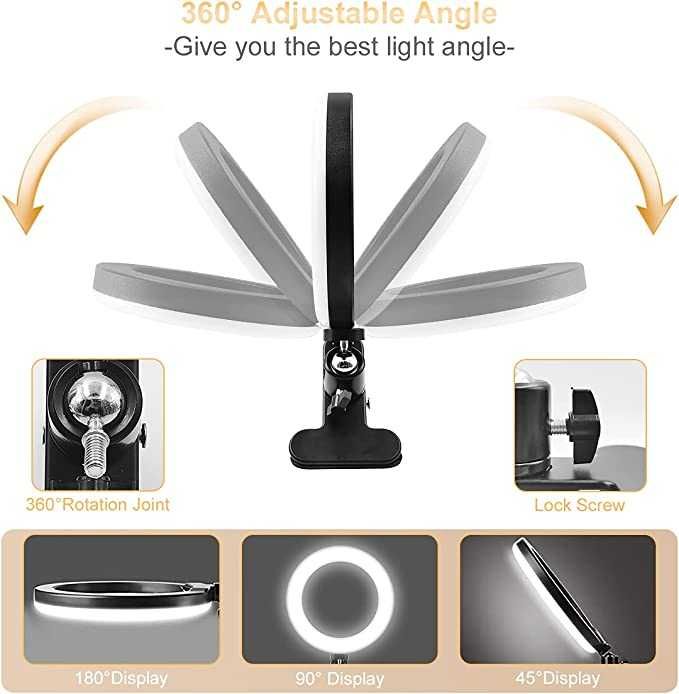 Anel de luz LED, luz para videoconferência