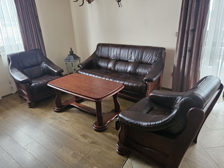 Komplet wypoczynkowy skórzany