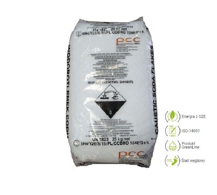 Wodorotlenek sodu, soda kaustyczna płatki NaOH 98% wysyłka