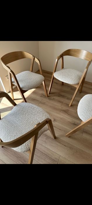 Promocja,Krzesło z litego drewna, Zestaw 4 sztuk