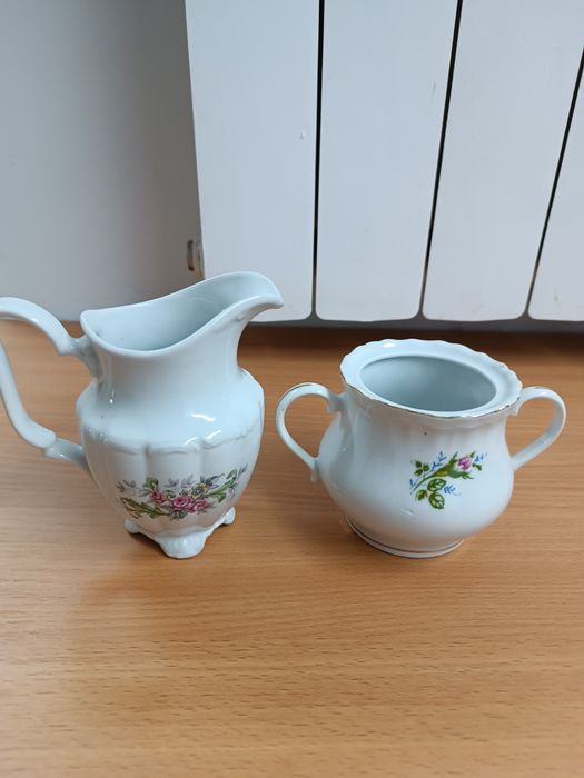 Mlecznik cukiernica komplet prl-u zestaw shabby Chic