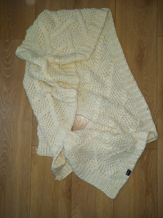 Szalik dzianinowy kremowy