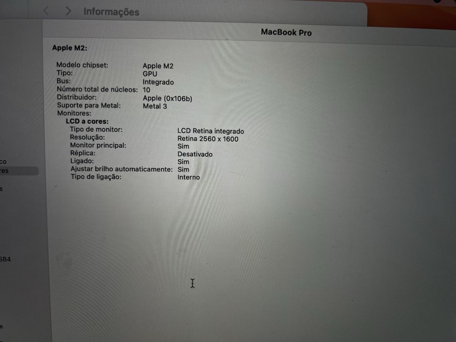 Macbook Pro M2 16Gb RAM 256Gb SSD