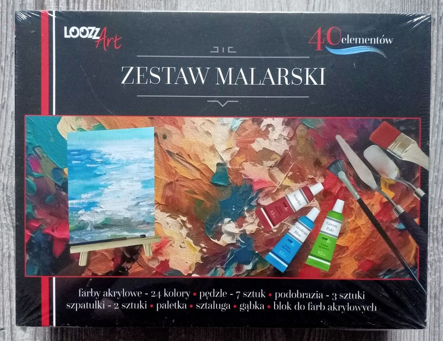 Loozz Art zestaw malarski: farby, pedzle, podobrazia 40 elementów