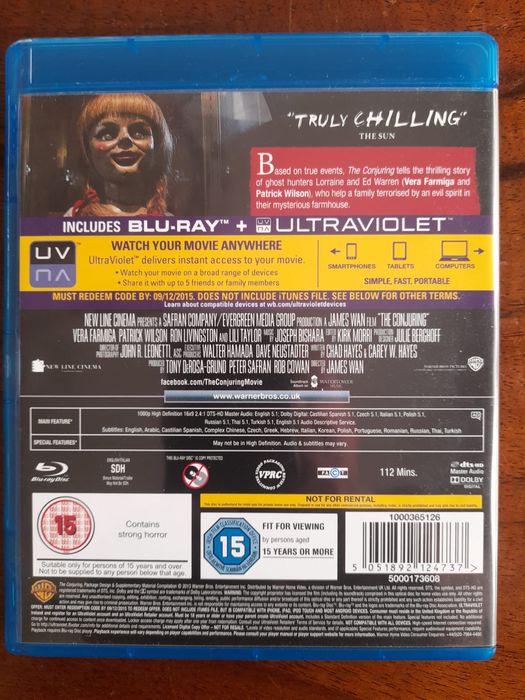 Blu-ray "The Conjuring / A Evocação ", de 2013