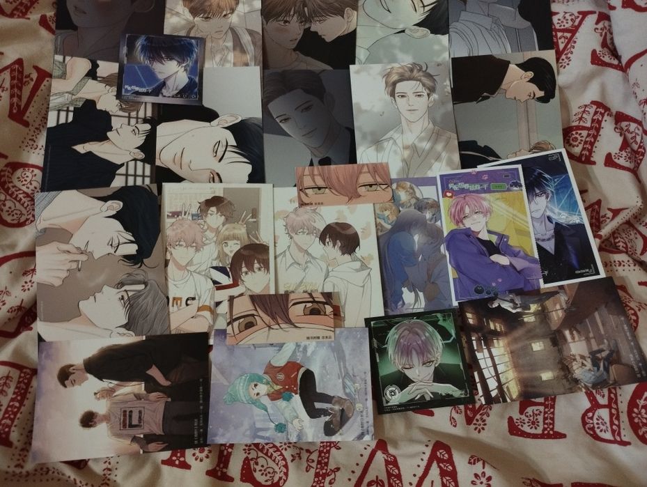manga/manhwa pocztówki i dodatki bl yaoi