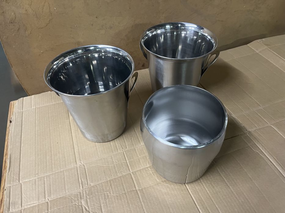 Baldes de gelo Frapé em inox conjunto 3 unidades