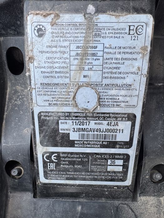 Can-Am Renegade 570cm3 2017 Zarejestrowany w Polsce