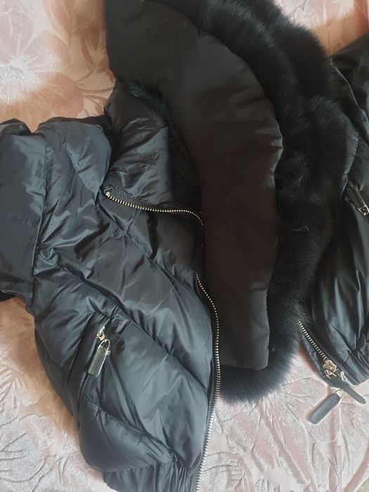 Kurtka puchowa z Lisem naturalnym Oversaiz S ,M,XS.