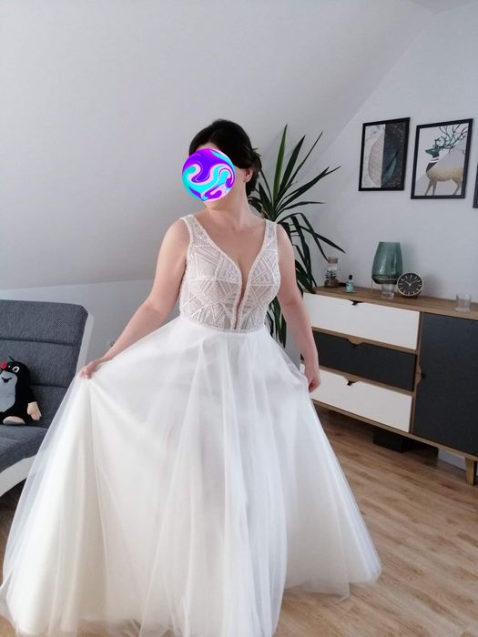 Suknia ślubna Tytania Eliana Kresa z trenem IVORY ogłoszenie do 31 sty