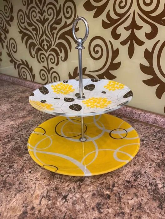 Етажерка для фруктів 2 яруси/підставка для цукерок/десертниця