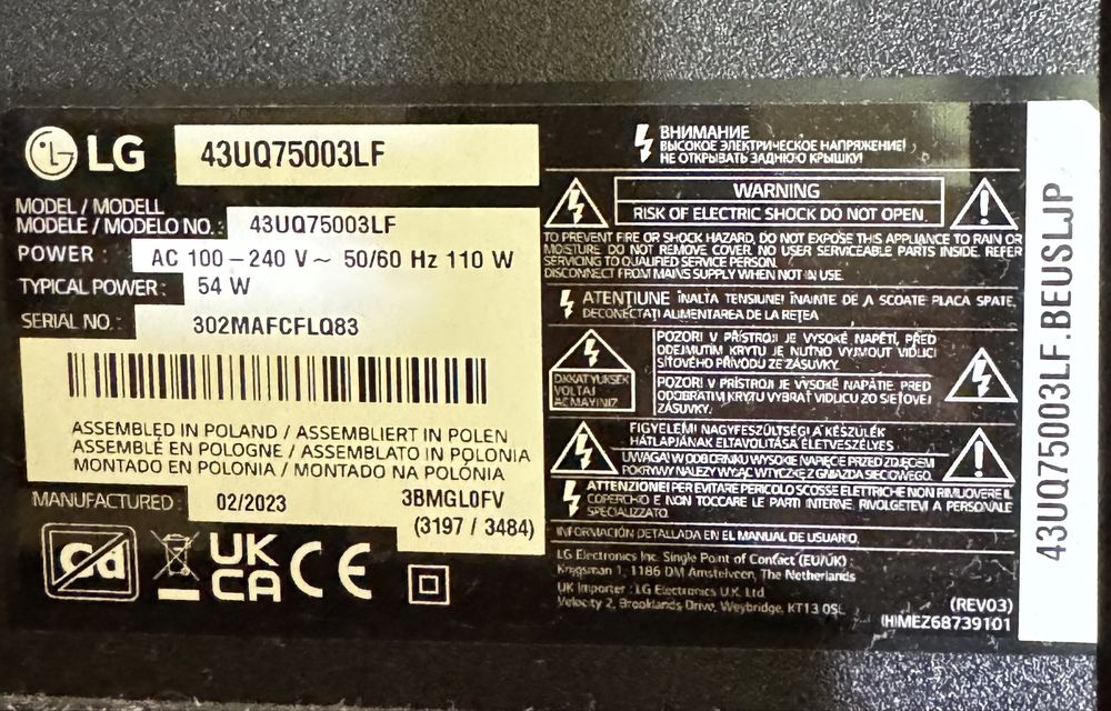 LG TV uszkodzony – na części