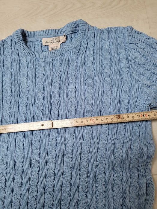 niebieski sweterek warkocze H&M 158/164 jNOWY
