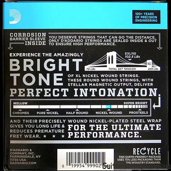 Струны D'Addario EXL, XSE, XTE, EPN для электрогитары, Оригинал США