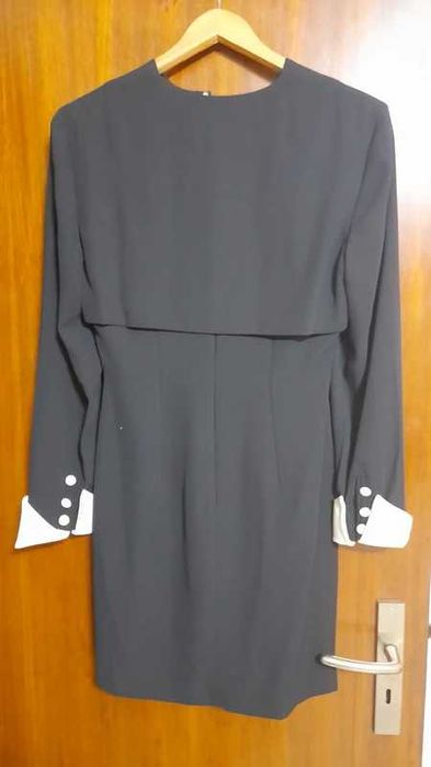 Vestido preto e branco de cerimónia