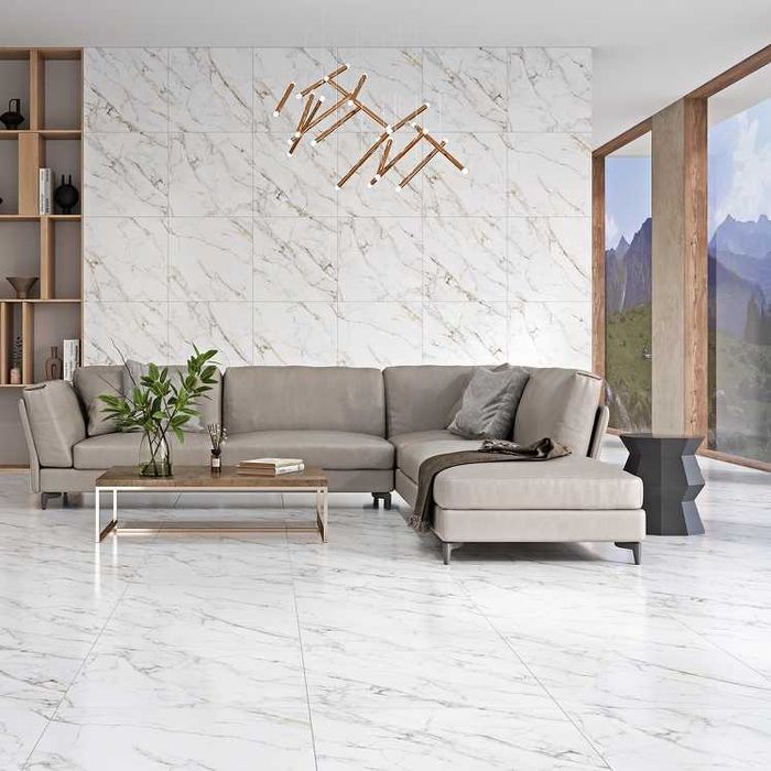 Gres szkliwiony LUMINA GOLD white satin 59,8x59,8 gat. I Cersanit