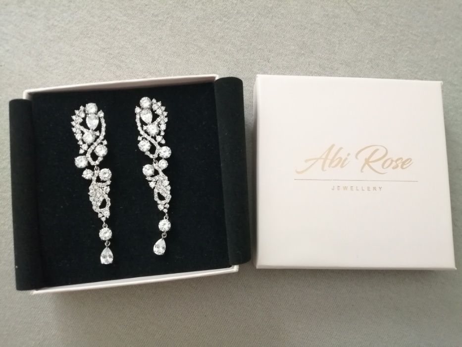Kolczyki ślubne Abi Rose MERVA Silver jak Novia Blanca