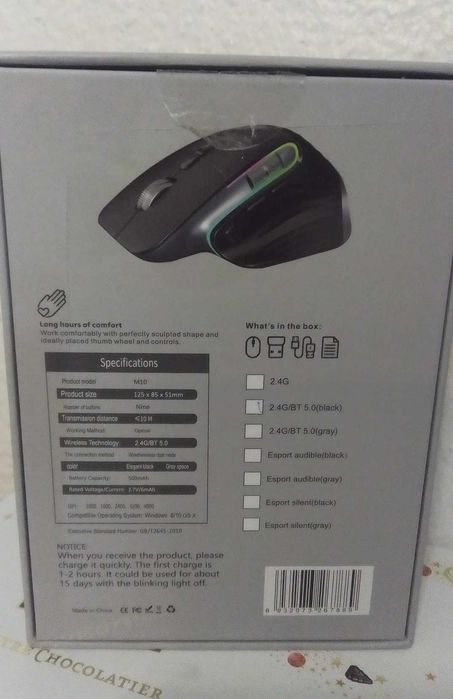 Rato Wireless Dual Mode 2.4G + BT 5.0 Recarregável - Novo!!