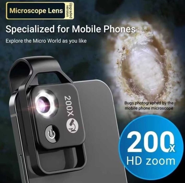 Mikroskop do telefonu komórkowego z 6LED 200X