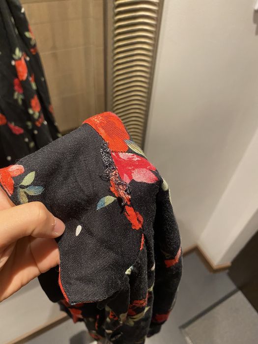 Sukienka bereshka s/m w kwiaty dlugi rekaw guziki