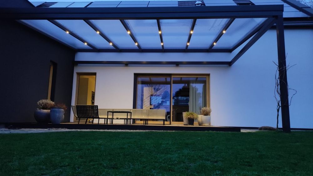 Zadaszenie przyścienne tarasu/pergola przyścienna 4x3m