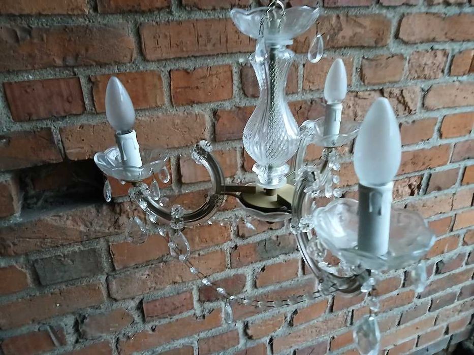 3 ramienny żyrandol szklany styl Glamour rokoko Vintage