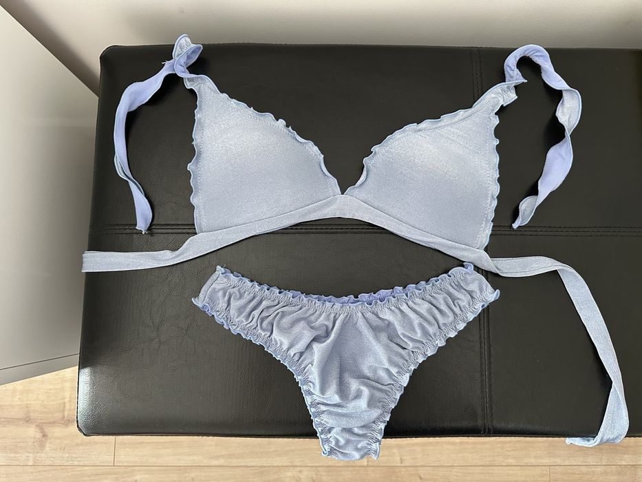 Biquíni Calzedonia Azul brilhante com efeito de seda