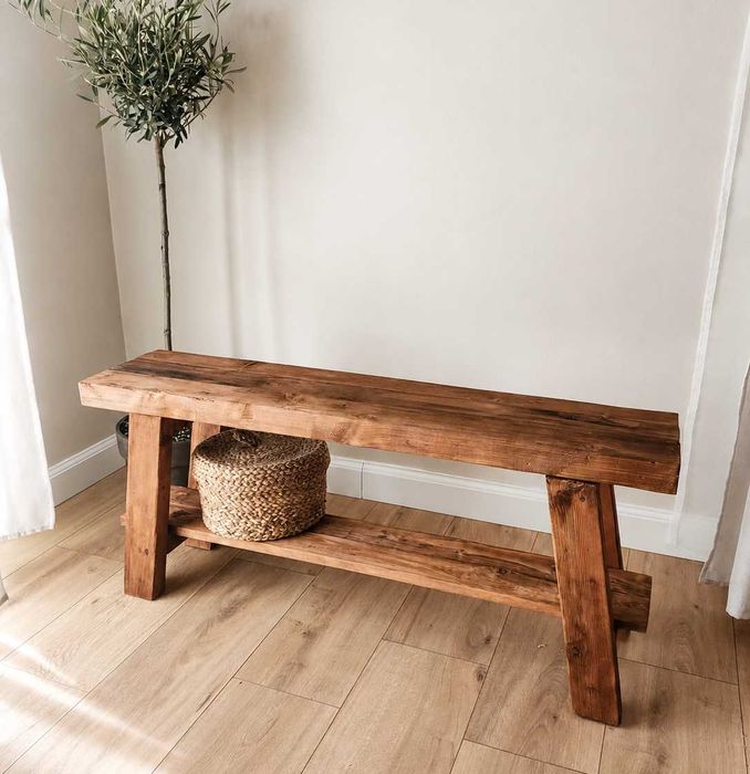 Konsola drewniana rustykalna 100 cm | lite drewno z odzysku