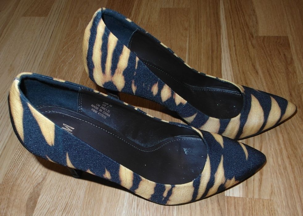 H&M czółenka szpilki panterka r.38