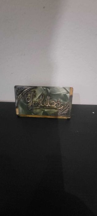 Paliteiro Vintage em Celulóide Verde Perolada – Peça de Coleção/Retro