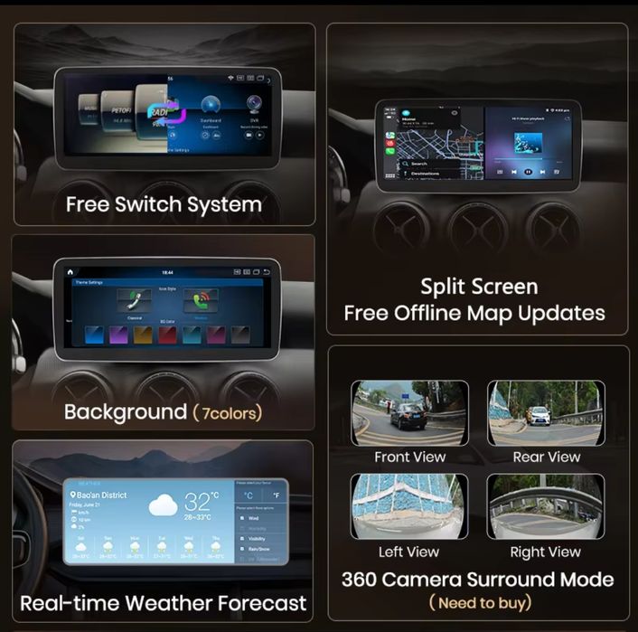 Rádio 10,25" android CARPLAY mercedes Classe A GLA W176 C117 x156 NOVO