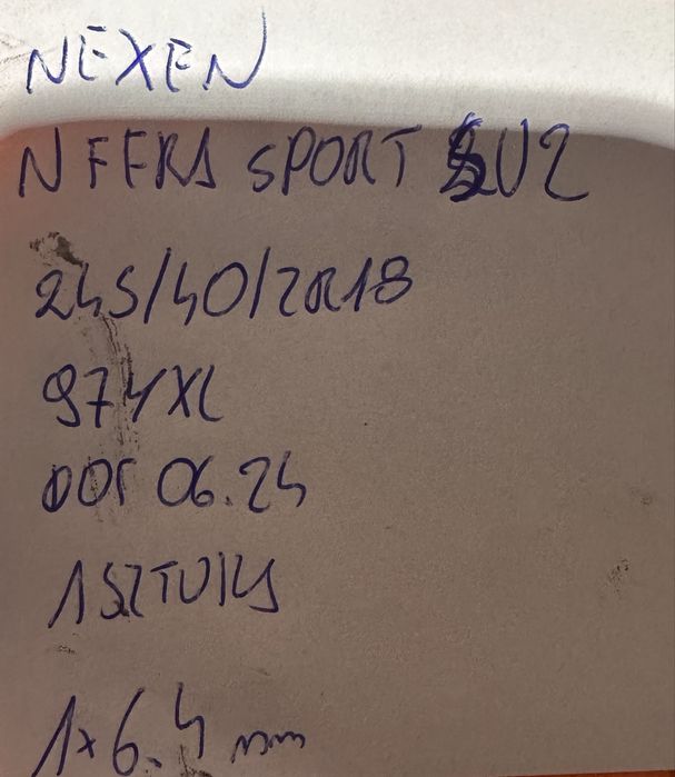 1X Nexen N Fera Sport SU2 245/40 ZR18