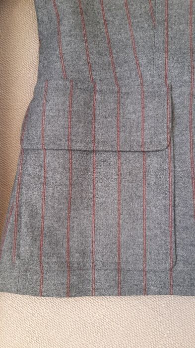 Blazer de mulher cinza com listas bordeaux 36 LANIDOR