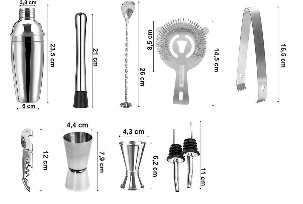 Zestaw Barmański Do Drinków Shaker 11El