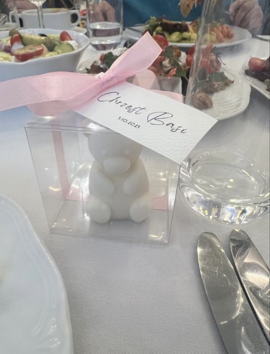 Miś swieca podziekowanie