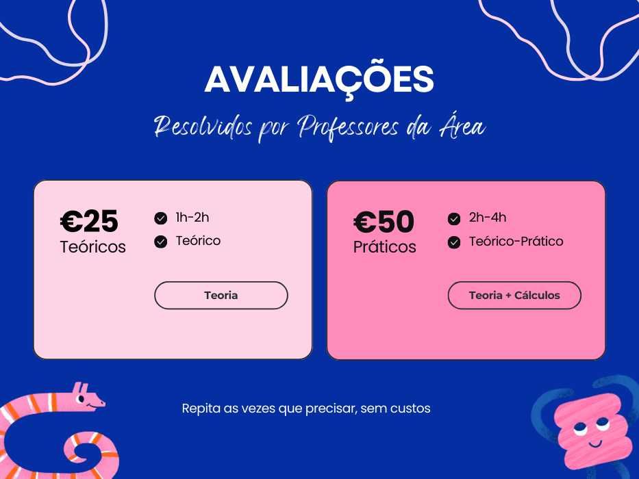 Explicações, Trabalhos Académicos, Teses, Relatórios, Exames, etc.