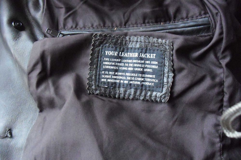 Casaco couro castanho