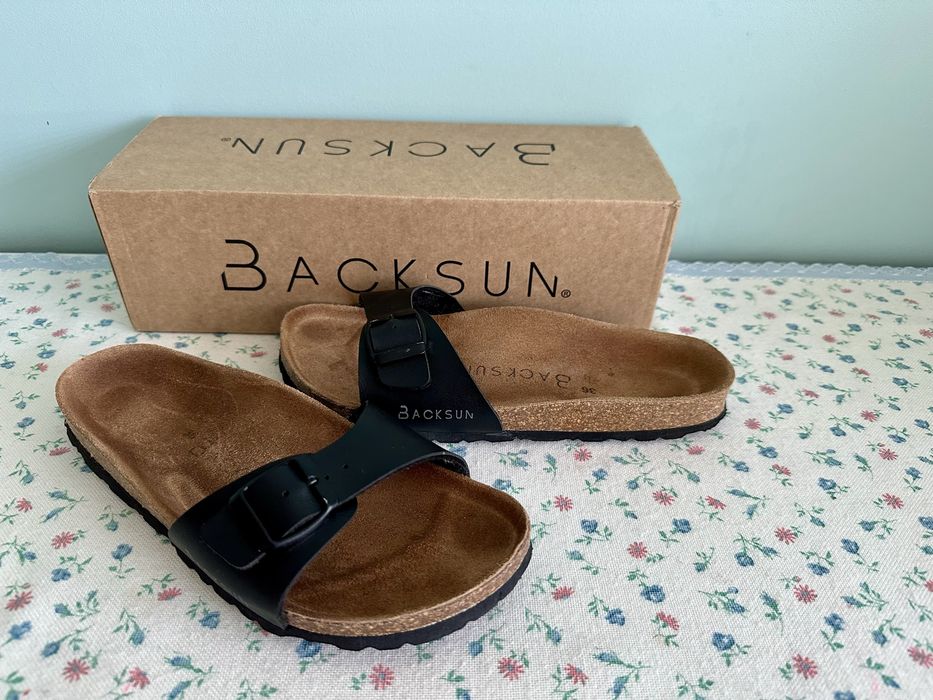 Czarne klapki Backsun 36 23cm