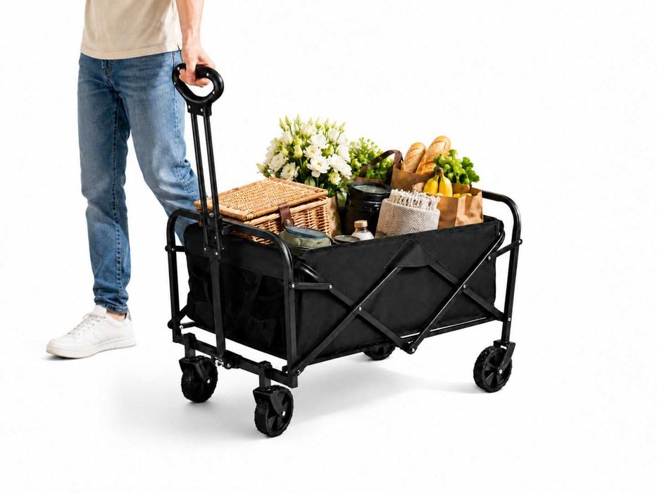 Wózek Turystyczny 80l Składany Plażowy Kampingowy Transportowy 100kg